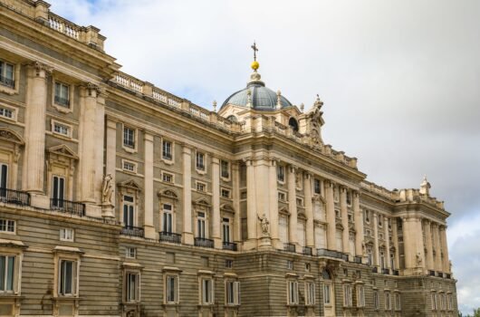 Royal Palace of Madrid, Spain on a gloomy day The Royal Palace of Madrid, Spain on a gloomy day